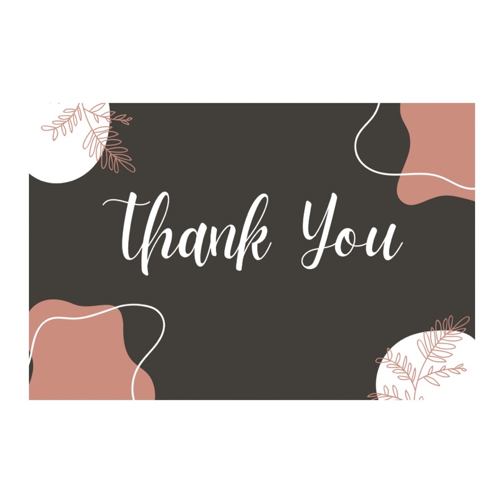 5/$25 Set of 10 Thank You Cards